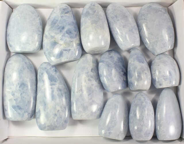 Lot: - Free-Standing Polished Blue Calcite - Pieces #77723